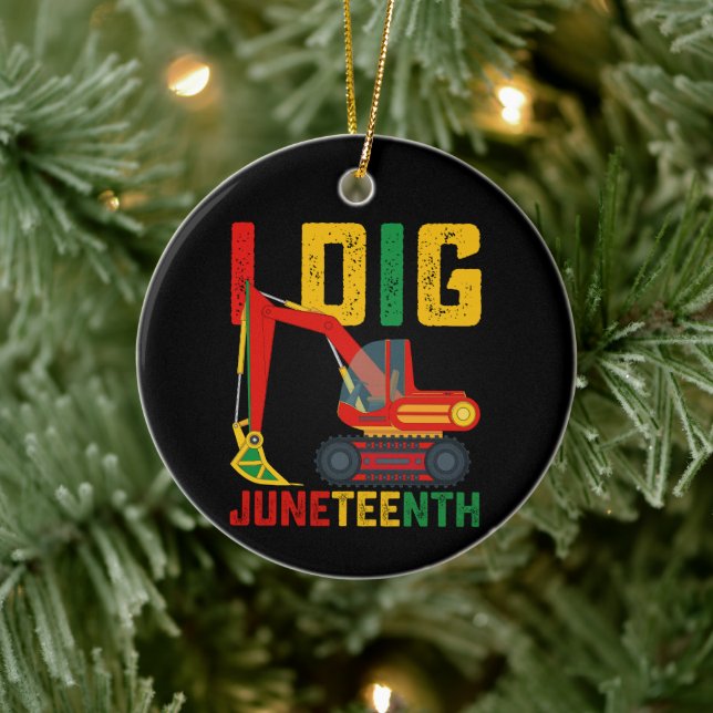 Bagger I Dig Juneteenth Kinder Keramik Ornament (Baum)