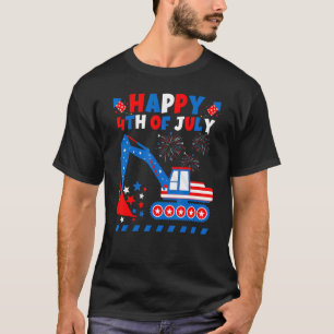Bagger Patriotiker mit amerikanischer Flagge Happy T-Shirt