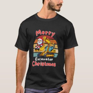Bagger Retro Santa Merry Truck Fahrer Weihnachten T-Shirt