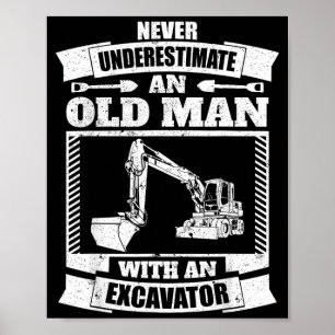 Bagger-Shirt Lustiger Backhoe Poster