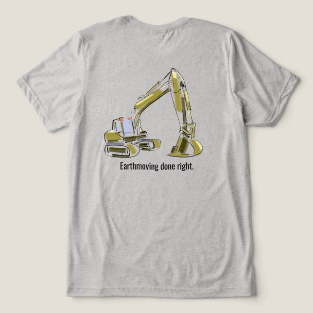 Bagger T-Shirt Schwergerätebediener Tri-Blend Shirt (Design Rückseite)