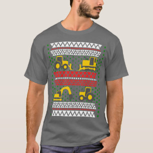 Bagger Tractor Bulldozer Weihnachten Ugly Sweater T-Shirt