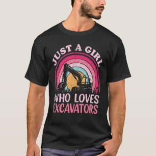 Bagger Vintag nur ein Mädchen, das Bagger Liebe T-Shirt