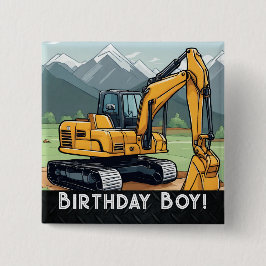 Baggerbaugerät-Digger Geburtstag Button