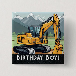 Baggerbaugerät-Digger Geburtstag Button