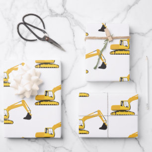 Baggerbauwagen Geschenkpapier Set