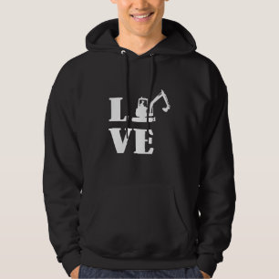 Baggerfahrer Bau Gebäude Arbeiter Liebe Hoodie