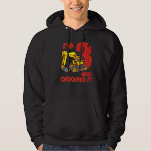 Baggerlastwagen 3 Jahre alter Digger Ich bin 3 Jah Hoodie