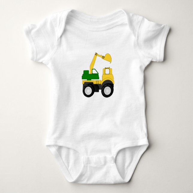 Baggerlastwagen Baby Strampler (Vorderseite)