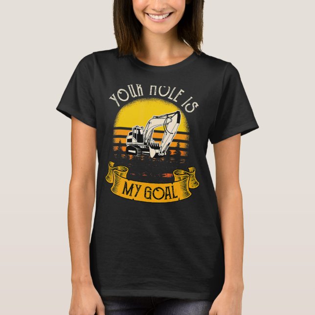Baggermännchen an der Baustelle T-Shirt (Vorderseite)