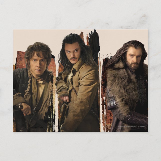 BAGGINS™, BARD THE BOWMAN™, & THORIN OAKENSHIELD™ POSTKARTE (Vorderseite)