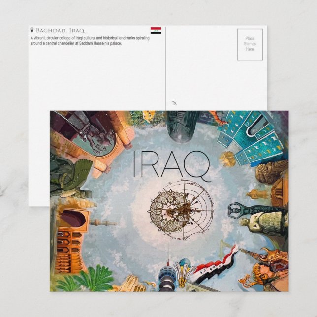 Baghdad, Iraq Travel Postcard Postkarte (Vorne/Hinten)