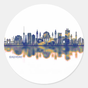 Baghdad Skyline Runder Aufkleber