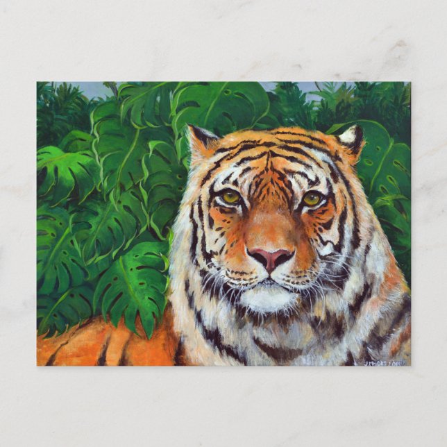 Bagheera, die Tiger-Postkarte des Malens Postkarte (Vorderseite)