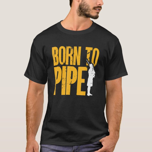 Bagpipe Bagpiper Geborene Lösung 1 T-Shirt (Vorderseite)
