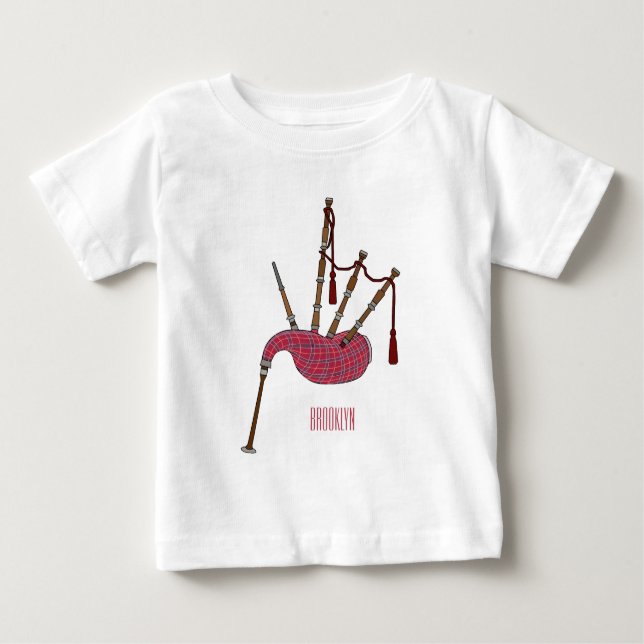 Bagpipe Cartoon Illustration Baby T-shirt (Vorderseite)