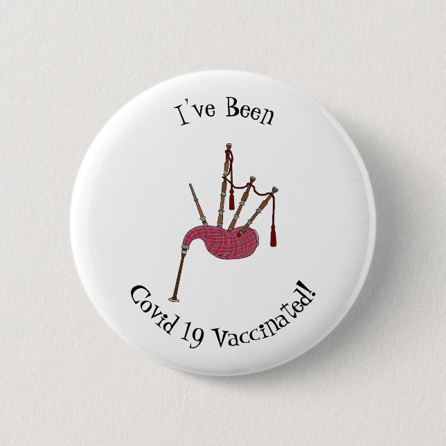 Bagpipe Cartoon Illustration Button (Vorderseite)