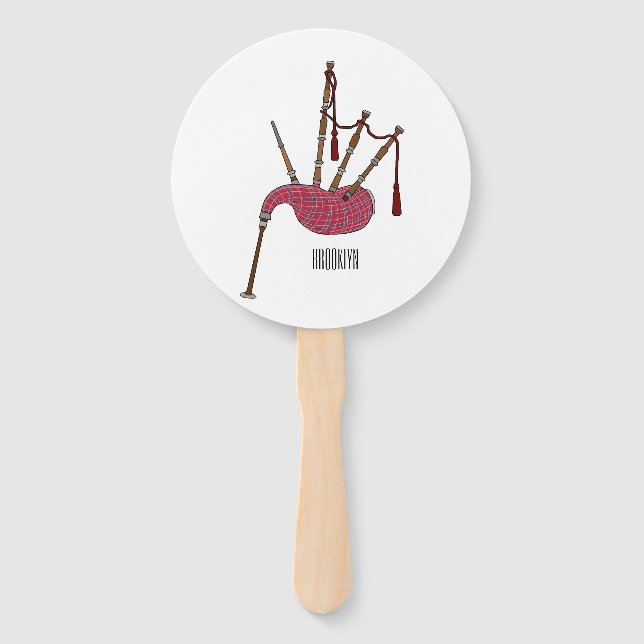 Bagpipe Cartoon Illustration Fächer (Vorderseite)