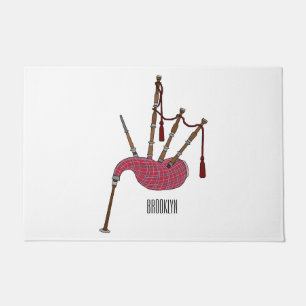 Bagpipe Cartoon Illustration Fußmatte