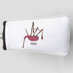 Bagpipe Cartoon Illustration Golf Headcover