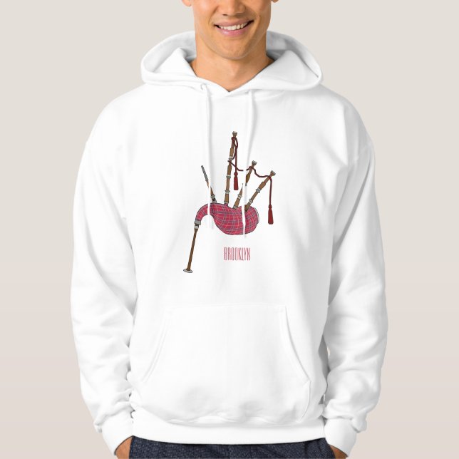 Bagpipe Cartoon Illustration Hoodie (Vorderseite)