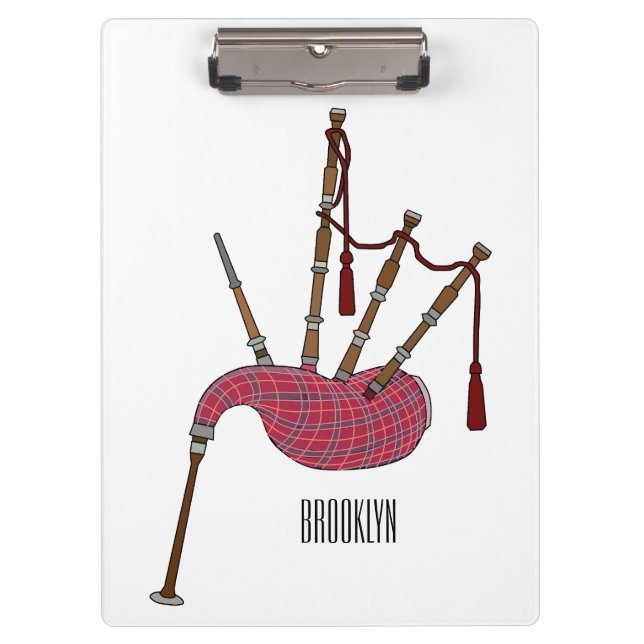 Bagpipe Cartoon Illustration Klemmbrett (Vorderseite)