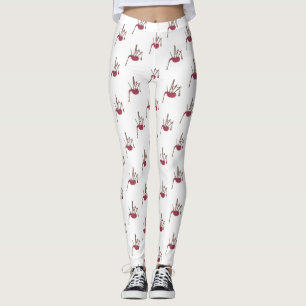 Bagpipe Cartoon Illustration Leggings