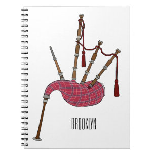 Bagpipe Cartoon Illustration Notizblock