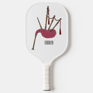 Bagpipe Cartoon Illustration Pickleball Schläger