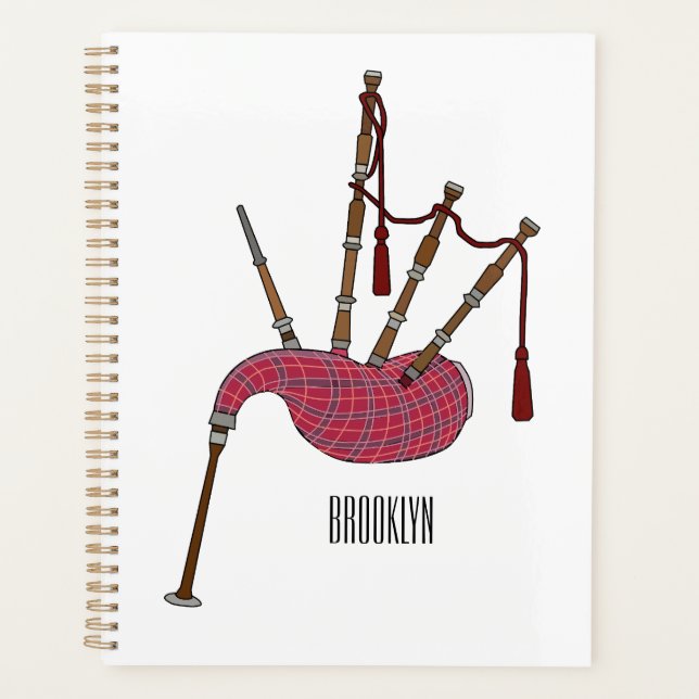 Bagpipe Cartoon Illustration Planer (Vorderseite)