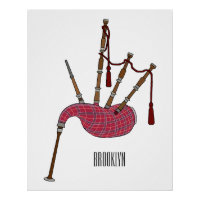 Bagpipe Cartoon Illustration