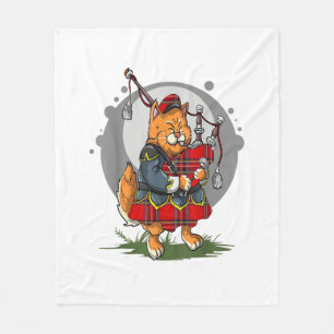 Bagpipe Cat Bagpipe Scottish Music Kitten Fleecedecke