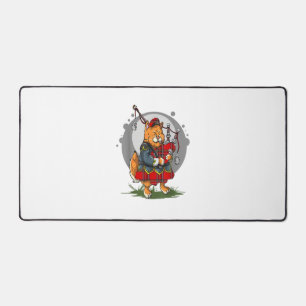 Bagpipe Cat Bagpipe Scottish Music Kitten Schreibtischunterlage