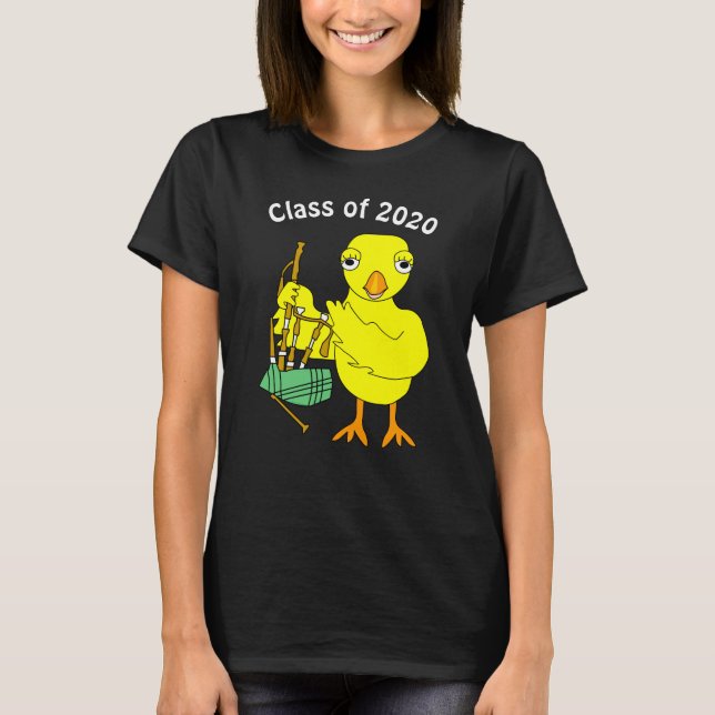 Bagpipe Chick Abschluss T-Shirt (Vorderseite)