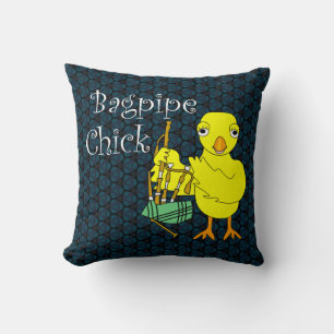 Bagpipe Chick Text Kissen