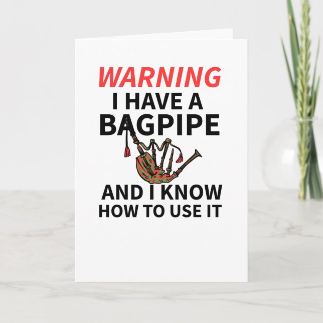 Bagpipe Geschenke | Bagpiper Scottish Bagpipe Love Karte (Vorderseite)