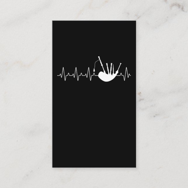 Bagpipe Heartbeat Musician Bagpipe Player Visitenkarte (Vorderseite)