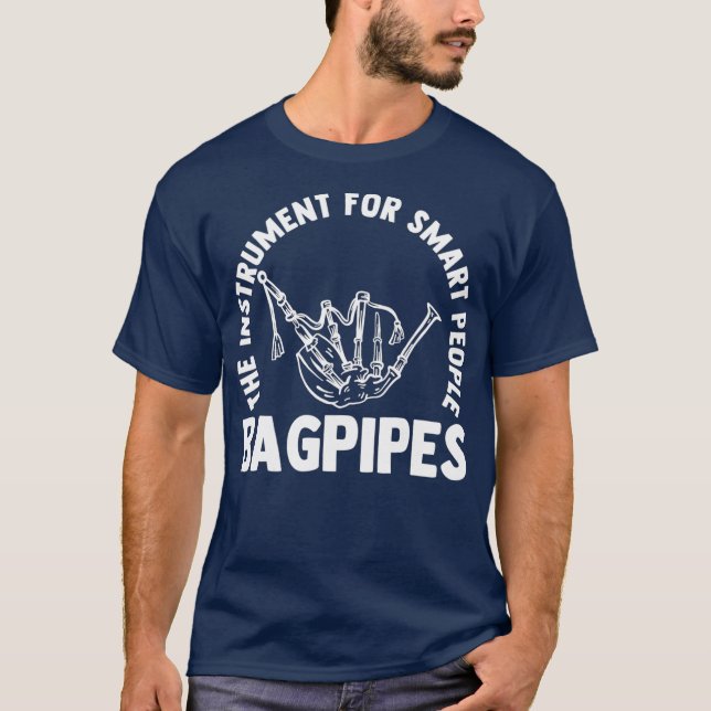 Bagpipe I Music Musician Instrument Tartan T-Shirt (Vorderseite)