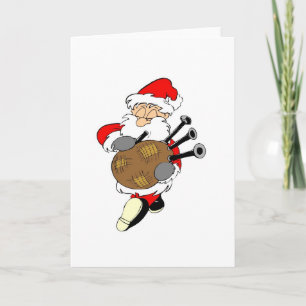 Bagpipe Irish Santa Claus Feiertagskarte