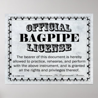 Bagpipe-Lizenz Poster