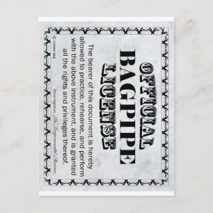 Bagpipe-Lizenz Postkarte