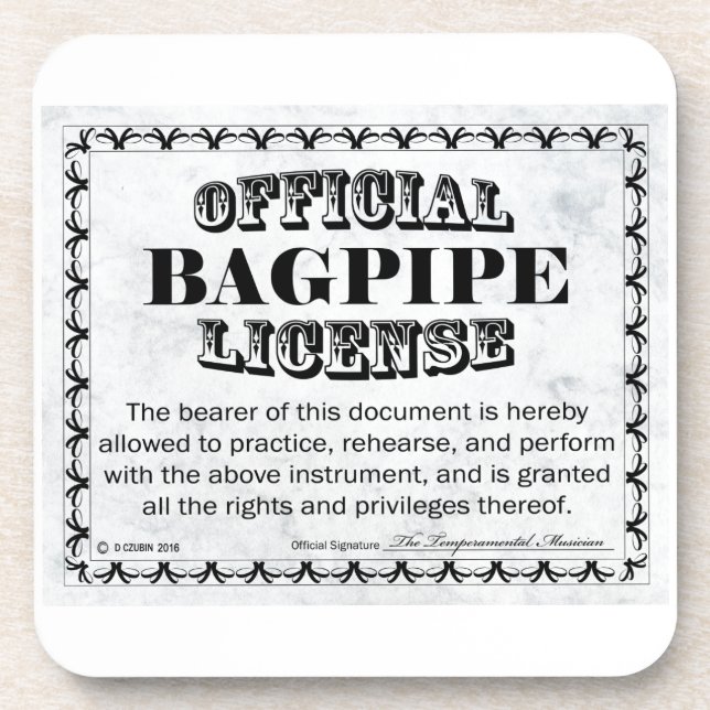 Bagpipe-Lizenz Untersetzer (Vorderseite)