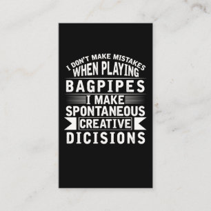 Bagpipe Mistakes Musical Instrument Loud Bagpiper Visitenkarte