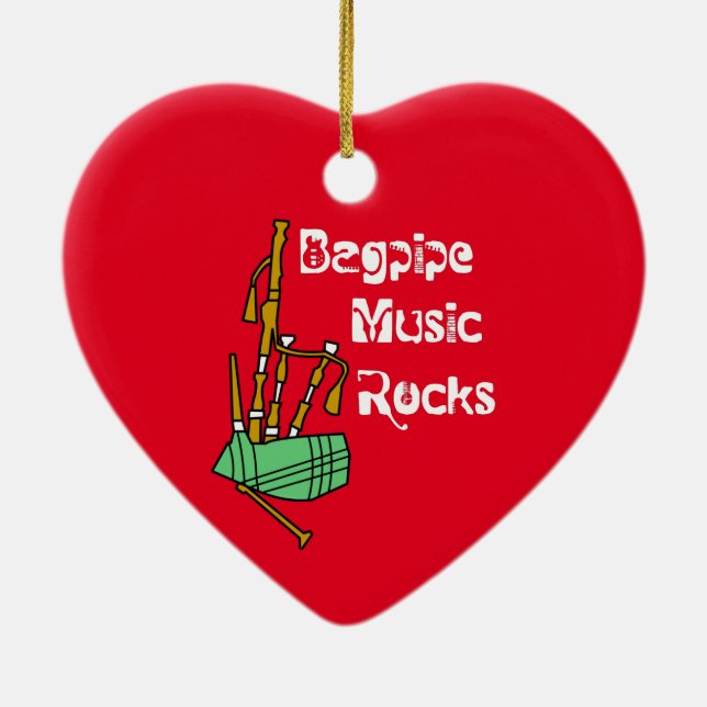 Bagpipe Music Rocks Keramik Ornament (Hinten)
