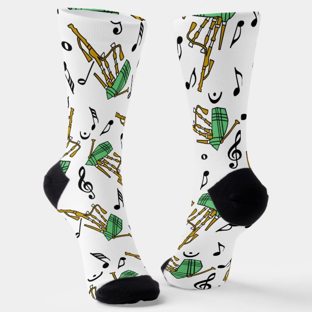 Bagpipe Musiknote Pattern Socken (Gewinkelt)