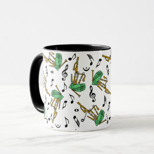 Bagpipe Musiknote Pattern Tasse