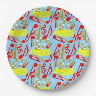 Bagpipe Musiknoten Pappteller