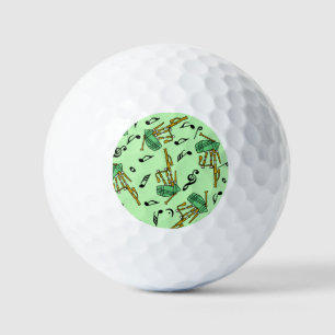 Bagpipe Musiknotens Pattern Golfball