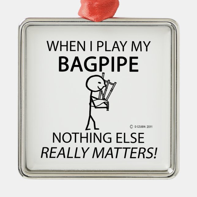 Bagpipe Nichts anderes zählt Silbernes Ornament (Vorne)