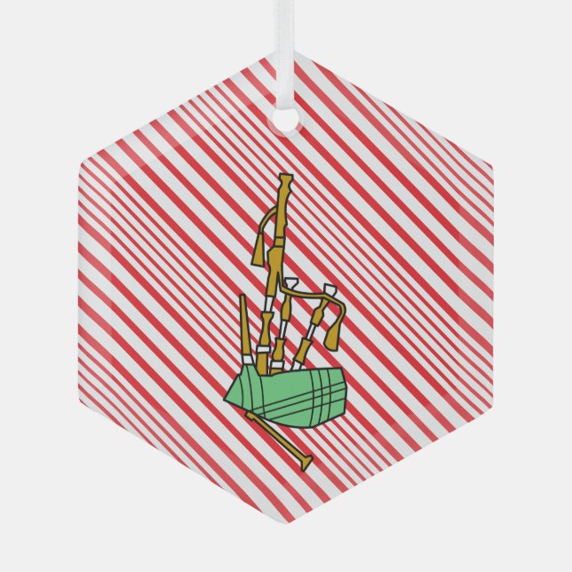 Bagpipe Ornament Aus Glas (Vorderseite)